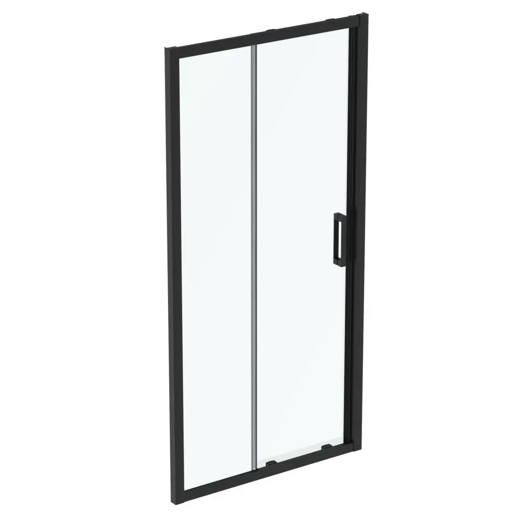 Ideal Standard Connect 2 - bīdāmās dušas durvis, divdaļīgas, 105 cm, melns/caurspīdīgs K9274V3