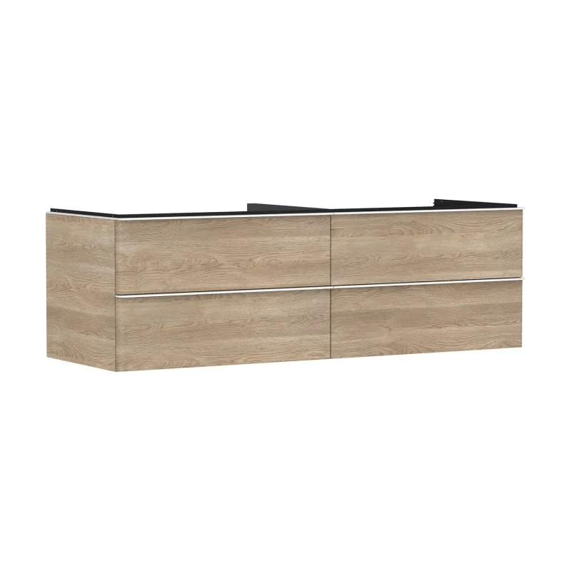 Hansgrohe Xelu Q - izlietnes skapītis, 50x156x55 cm, 4 atvilktnes, dabīgs ozols/matēti balts 54092700
