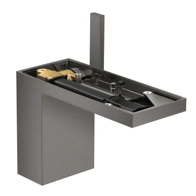 Axor MyEdition - izlietnes maisītājs ar Push-Open noteces komplektu, EcoSmart, hroms melns birstēts / bez plāksnes 47032340