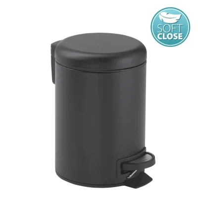 Sapho Gedy vannas istabas aksesuāri - atkritumu tvertne 5 l, Soft Close, matēti melna 330914