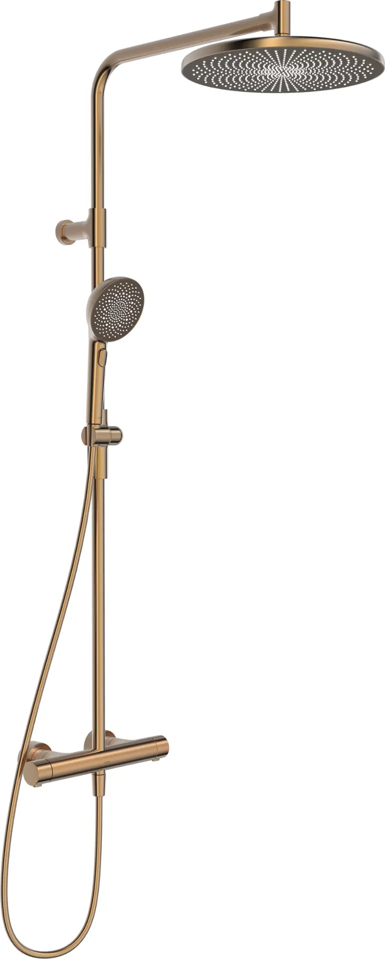 Hansa Aurelia - dušas komplekts ar termostatu, diametrs 30 cm, 3 strūklas veidi, matēta bronza 4719910381