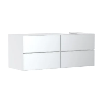 Hansgrohe Xevolos E - izlietnes skapītis 137x56x55 cm, 4 atvilktnes, matēti balts/metāliskais balts 54239320