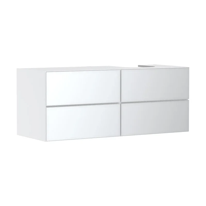 Hansgrohe Xevolos E - izlietnes skapītis 137x56x55 cm, 4 atvilktnes, matēti balts/metāliskais balts 54239320