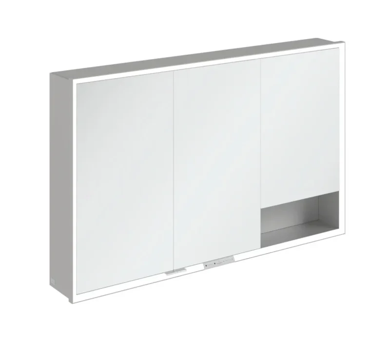 Villeroy & Boch My View+ - spoguļskapītis ar LED apgaismojumu 120x75x17 cm, 3 durvis, pelēks A4811200