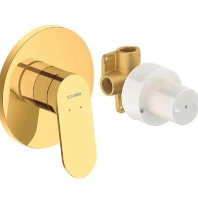 Duravit Wave - zemapmetuma dušas maisītājs, ar iebūvēšanas korpusu, zelts WA4210007034