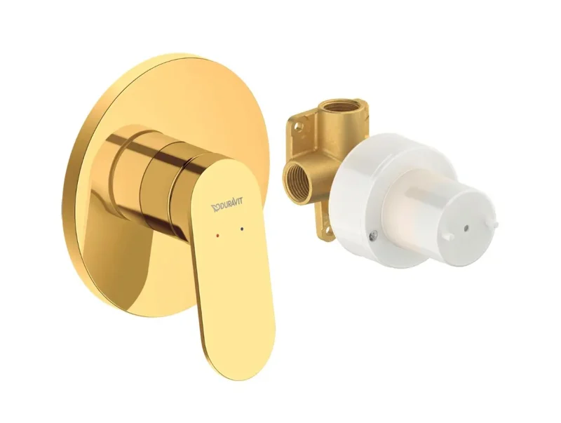 Duravit Wave - zemapmetuma dušas maisītājs, ar iebūvēšanas korpusu, zelts WA4210007034