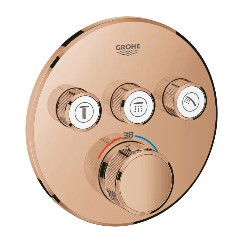 Grohe Grohtherm SmartControl - termostata dušas maisītājs, zemapmetuma montāža, ar 3 noslēgvārstiem, Warm Sunset 29121DA0