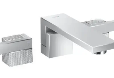 Axor Edge - izlietnes maisītājs, ar noteces komplektu, 3 caurumu montāža, hroms / dimanta slīpējums 46061000