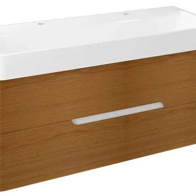 Sapho Mediena - izlietnes skapītis 117x51x49 cm, balts matēts/ozols dabīgs MD122