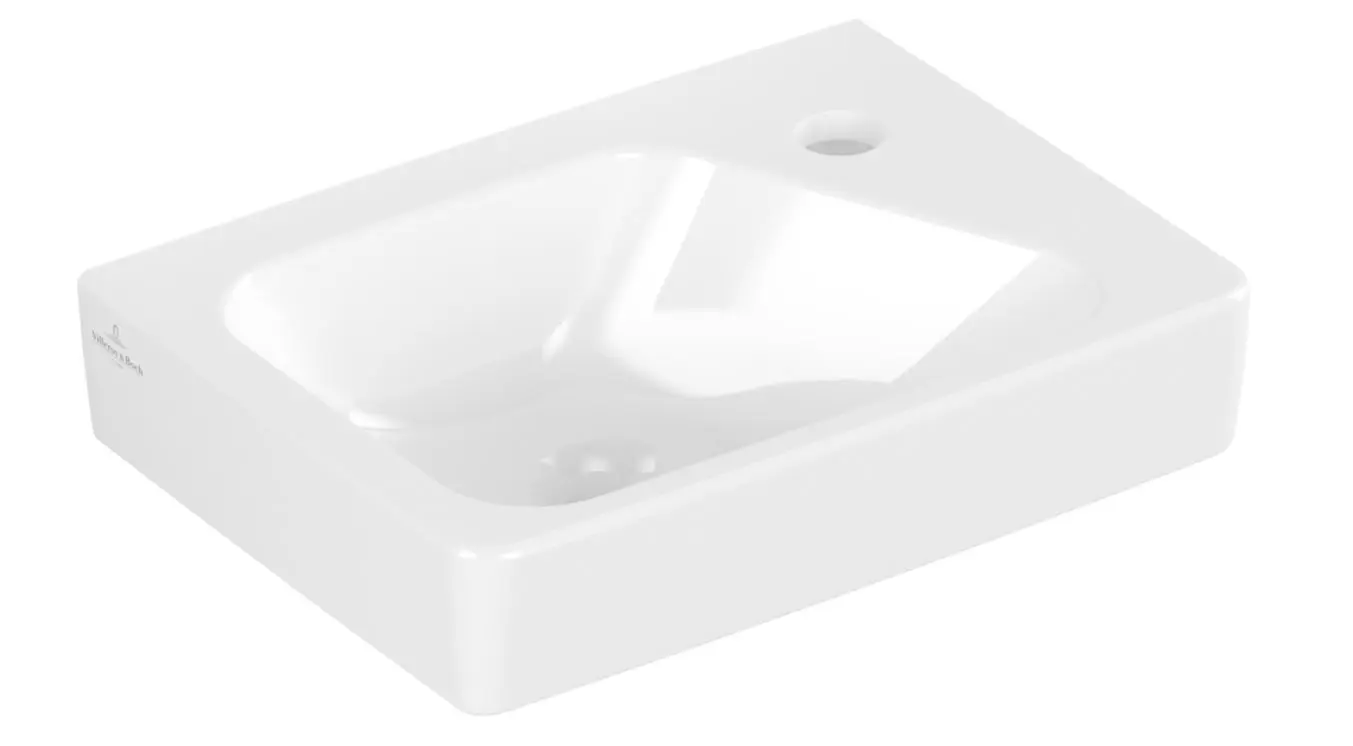 Villeroy & Boch Architectura - roku mazgājamā izlietne, 36x27 cm, ar pārplūdi, jaucējkrāna caurums labajā pusē, Alpu balts 43863601