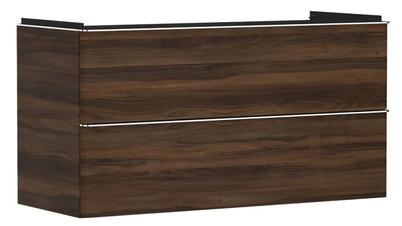Hansgrohe Xelu Q - izlietnes skapītis, 63x118x50 cm, 2 atvilktnes, tumšs valrieksts/hroms 54038000
