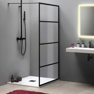 Gelco Cure Black - dušas starpsiena 90x200 cm, matēti melns/caurspīdīgs stikls CB90