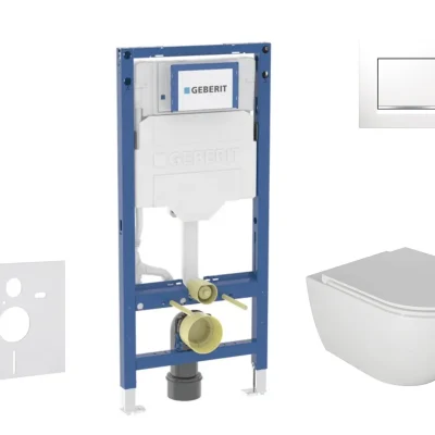 Geberit Duofix - priekšsienas elementa komplekts, Oudee-WC ar SoftClose sēdekli un Sigma20 vadības plati, balts/hroms SANI11CA3115B
