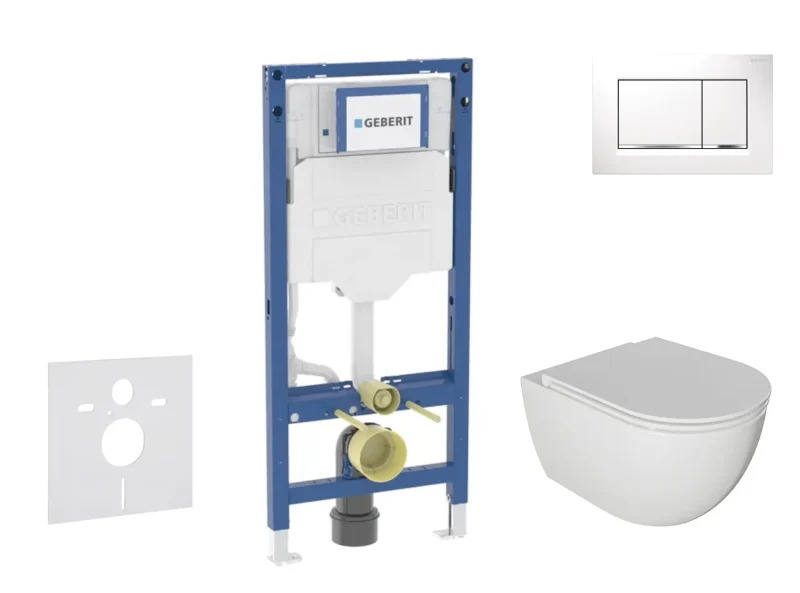 Geberit Duofix - priekšsienas elementa komplekts, Oudee-WC ar SoftClose sēdekli un Sigma20 vadības plati, balts/hroms SANI11CA3115B