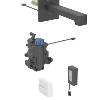 Geberit Brenta - elektronisks termostata izlietnes maisītājs zemapmetuma, darbība ar baterijām, easy to clean, matēti melns 116.298.14.1