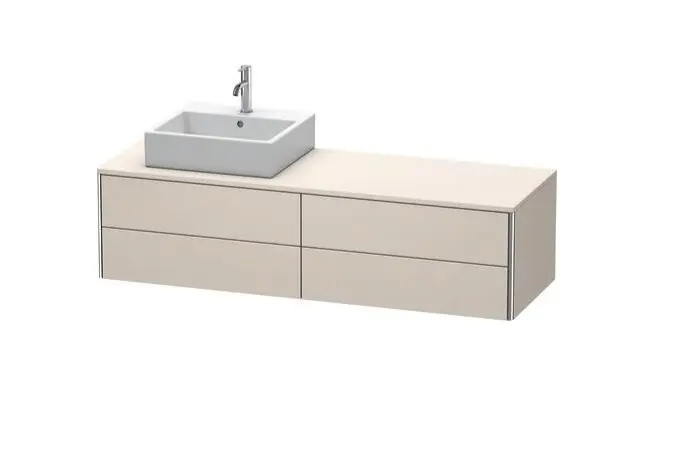 Duravit XSquare - izlietnes apakškabinets 160×55×40 cm, 4 atvilktnes, Taupe matēts XS4914L8383