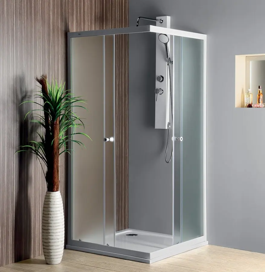 Aqualine dušas kabīnes - kvadrātveida dušas kabīne, 80x80 cm, BRICK stikls matēts BTQ800