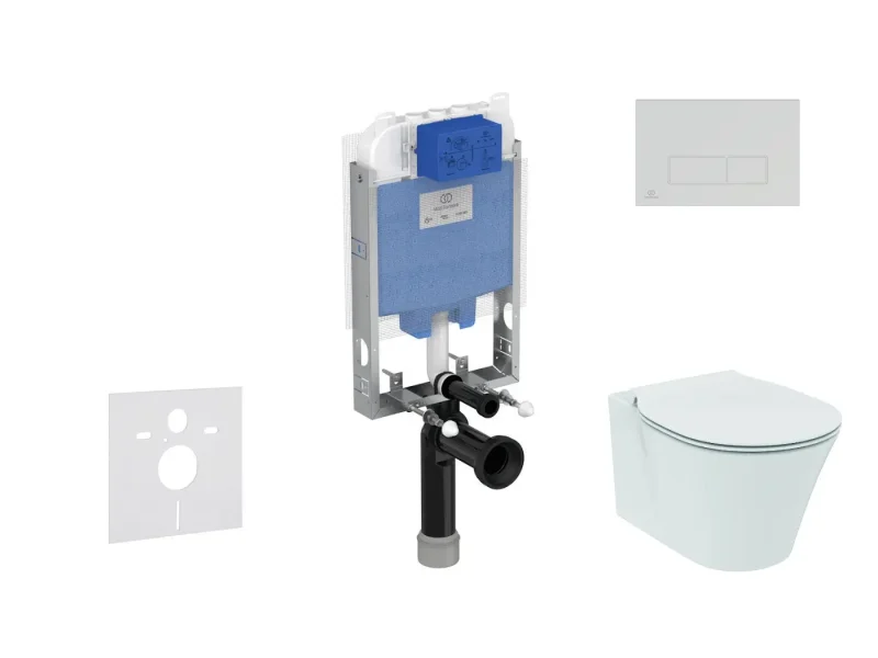 Ideal Standard ProSys - komplekts - priekšsienas elements, tualete un WC sēdeklis Connect Air, vadības plate Oleas M2, Aquablade, SoftClose, hroms matēts ProSys80M SP92