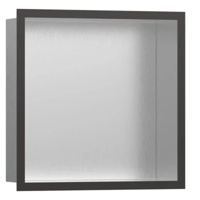 Hansgrohe XtraStoris Individual - sienas niša ar dizaina rāmi, 30x30x10 cm, matēts nerūsējošais tērauds/hroms melns matēts 56097340