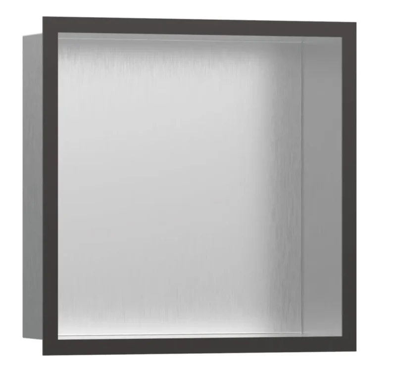 Hansgrohe XtraStoris Individual - sienas niša ar dizaina rāmi, 30x30x10 cm, matēts nerūsējošais tērauds/hroms melns matēts 56097340