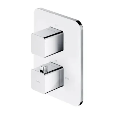 OMNIRES Parma - zemapmetuma termostata maisītājs, 2 patērētājiem, ar iebūvējamo korpusu, hroms/balts PM7436CRB