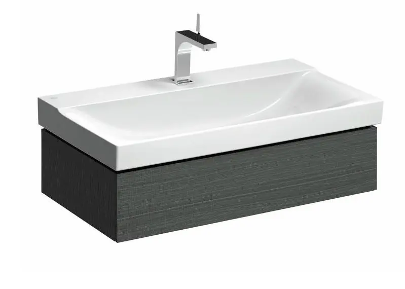 Geberit Xeno 2 - izlietnes apakšskapis 90 cm, izvelkama atvilktne ar LED apgaismojumu, pelēks 500.508.43.1
