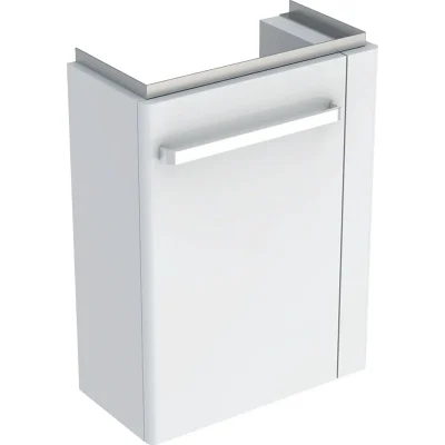 Geberit Selnova Compact - izlietnes skapītis, 45x25x60 cm, 1 durvis, eņģes pa kreisi, balts spīdīgs/balts matēts 501.498.00.1