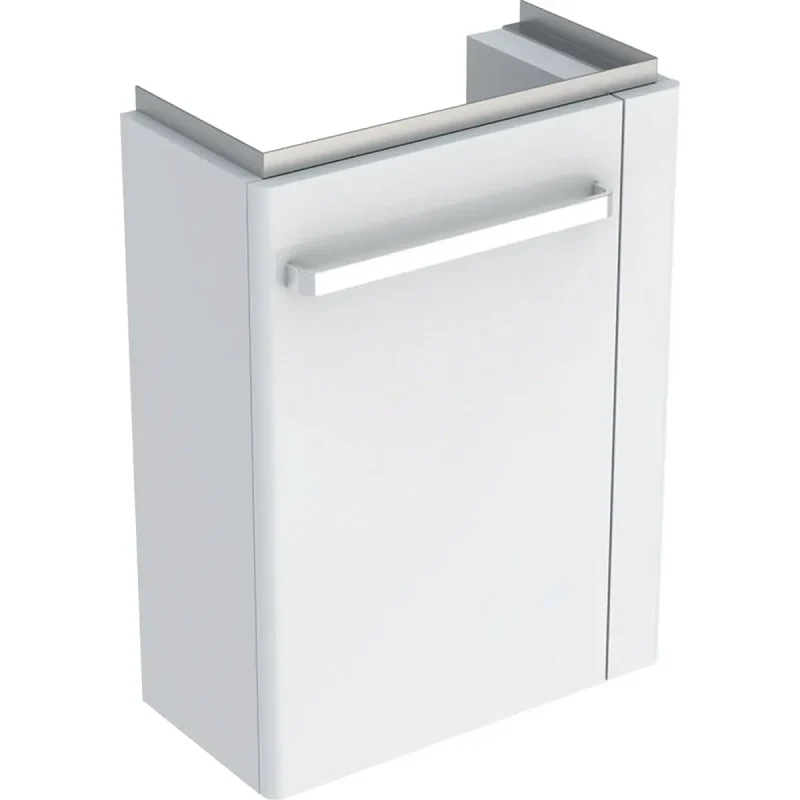 Geberit Selnova Compact - izlietnes skapītis, 45x25x60 cm, 1 durvis, eņģes pa kreisi, balts spīdīgs/balts matēts 501.498.00.1