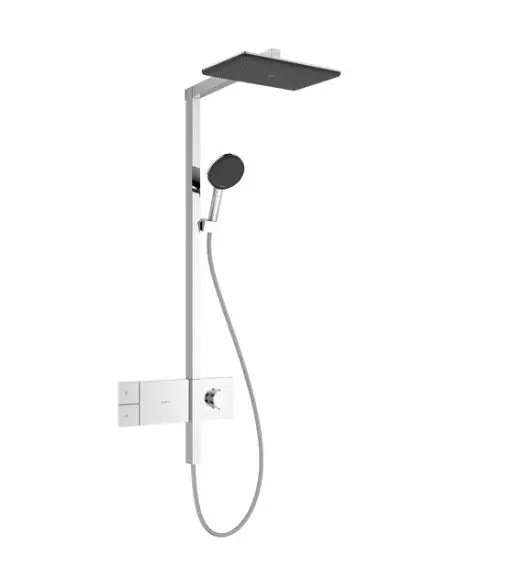 Hansgrohe Raindance Alive Q - dušas komplekts ar termostatu, 21x34 cm, 3 strūklas veidi, EcoSmart, hroms 24581000