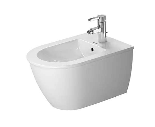 Duravit Darling New - sienas bidē ar pārplūdi, 370x540 mm, ar WonderGliss, balts 22491500001