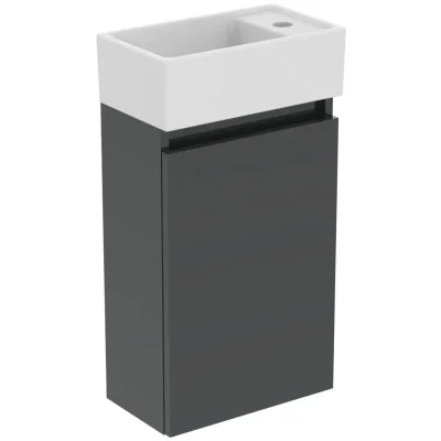 Ideal Standard Eurovit+ - roku izlietne ar skapīti, 55x35x20 cm, 1 durvis, tumši pelēks R0569TI