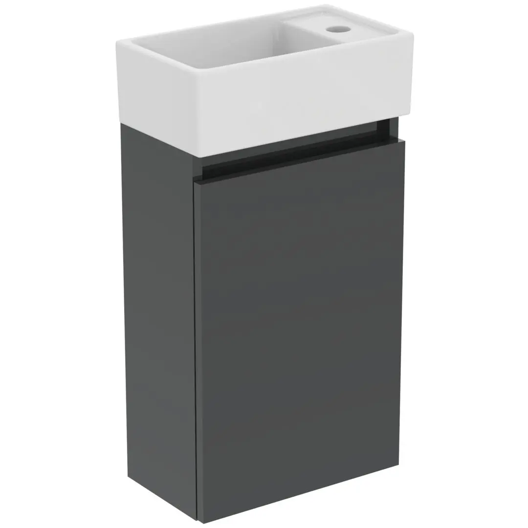 Ideal Standard Eurovit+ - roku izlietne ar skapīti, 55x35x20 cm, 1 durvis, tumši pelēks R0569TI