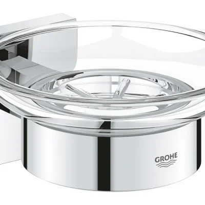 Grohe QuickFix Start Cube - ziepju trauks ar turētāju, stikls/hromēts 41096000