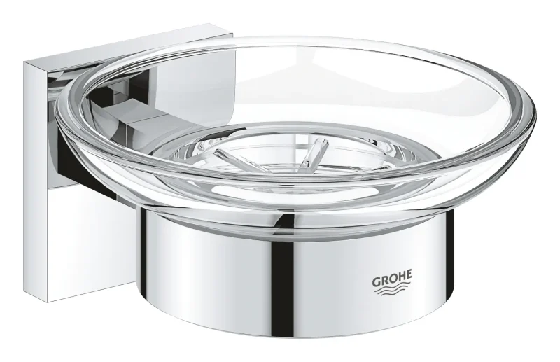 Grohe QuickFix Start Cube - ziepju trauks ar turētāju, stikls/hromēts 41096000