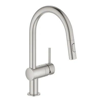 Grohe Minta - virtuves izlietnes maisītājs ar izvelkamu trauku dušu, SuperSteel 32321DC2