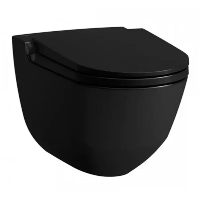 Laufen Cleanet Riva - elektronisks bidē ar keramiku, pie sienas stiprināms, Rimless, SoftClose, matēti melns/matēti melns H8206917230001