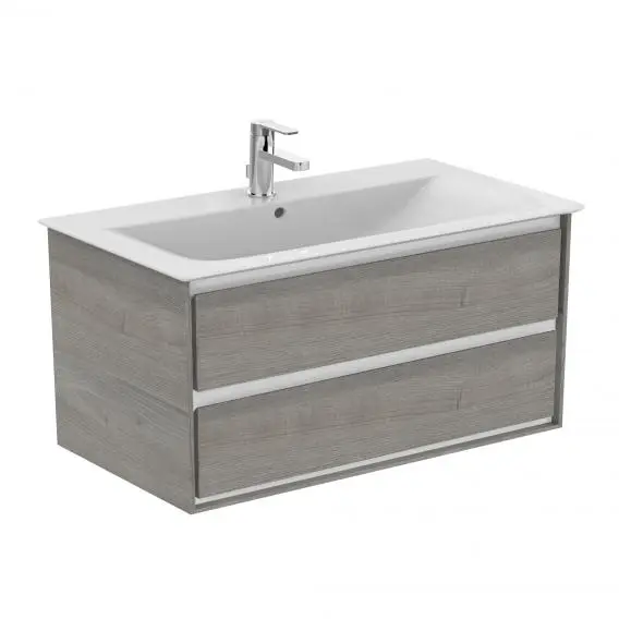 Ideal Standard Connect Air - izlietnes skapītis, 100x44x52 cm, ozola dekors pelēks/balts matēts E0821PS