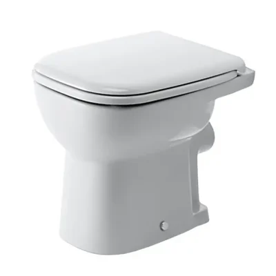 Duravit D-Code - stāvošs WC ar plakano skalošanu, horizontāls izvads, ar HygieneGlaze, Alpu balts 21090920002