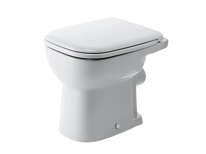 Duravit D-Code - stāvošs WC ar plakano skalošanu, horizontāls izvads, ar HygieneGlaze, Alpu balts 21090920002