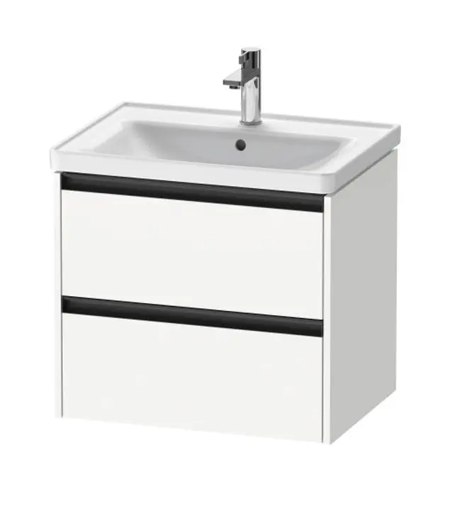 Duravit Ketho.2 - izlietnes skapītis, 55x63x46 cm, 2 atvilktnes, balts matēts K25282018180000