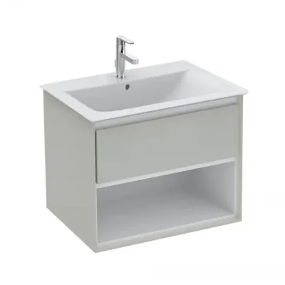 Ideal Standard Connect Air - izlietnes skapītis, 60x44x52 cm, gaiši pelēks spīdīgs/balts matēts E0826EQ
