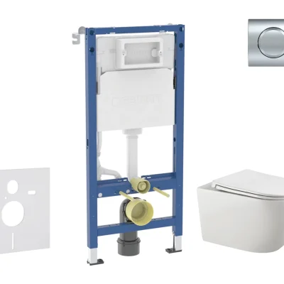 Geberit Duofix - komplekts ar priekšsienas elementu, Gaia-WC ar SoftClose sēdekli un Delta01 vadības plati, spīdīgs hroms SANI11CA1136B