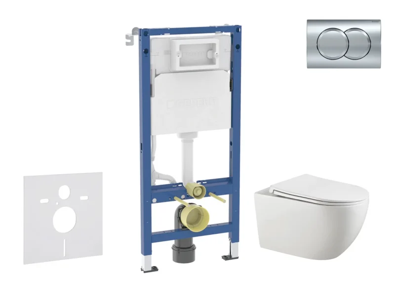Geberit Duofix - komplekts ar priekšsienas elementu, Gaia-WC ar SoftClose sēdekli un Delta01 vadības plati, spīdīgs hroms SANI11CA1136B