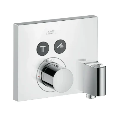 Axor ShowerSelect - termostata maisītājs Square - zemapmetuma, 2 patērētājiem, ar FixFit un dušas turētāju, hroms 36712000