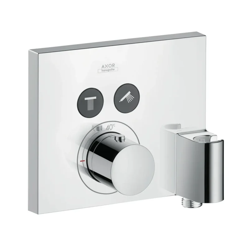 Axor ShowerSelect - termostata maisītājs Square - zemapmetuma, 2 patērētājiem, ar FixFit un dušas turētāju, hroms 36712000