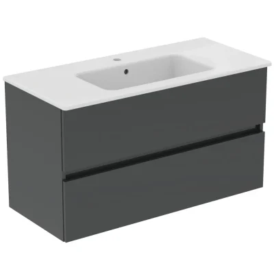 Ideal Standard Eurovit+ - izlietne ar zemizlietnes skapi, 55x100x44 cm, 2 atvilktnes, tumši pelēks R0575TI