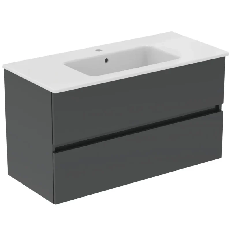Ideal Standard Eurovit+ - izlietne ar zemizlietnes skapi, 55x100x44 cm, 2 atvilktnes, tumši pelēks R0575TI