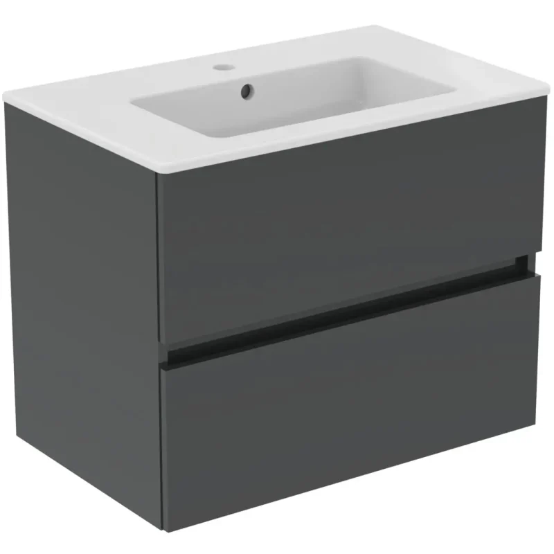 Ideal Standard Eurovit+ - izlietne ar apakšskapi, 55x70x44 cm, 2 atvilktnes, tumši pelēks R0573TI