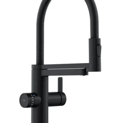 Blanco EVOL-S Pro - virtuves izlietnes maisītājs ar elastīgu roku, izsmidzināmo dušu un filtra funkciju, matēti melns 526636