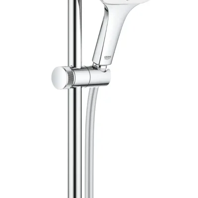 Grohe Rainshower SmartActive Cube - dušas stieņa komplekts 130 9,5 l/min, 3 strūklu veidi, 60 cm stienis un šļūtene, Moon White 26584LS0